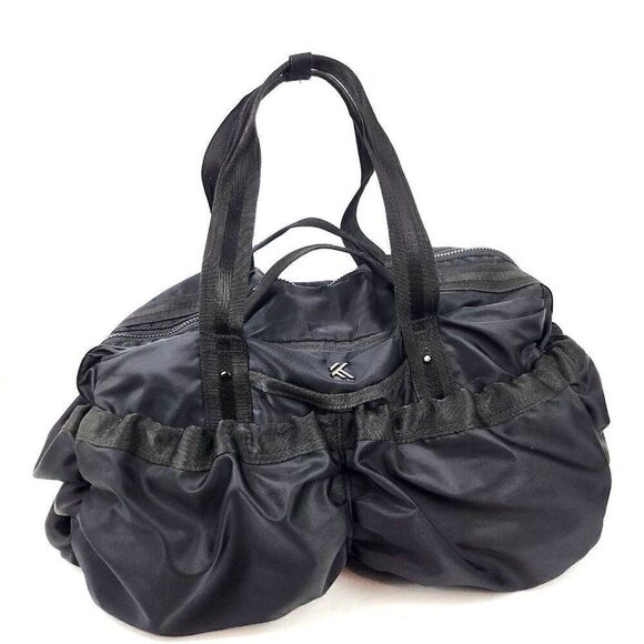 Kyodan Black Nylon Duffel Bag Shoulder Handbag Athletic Gym Tote Womens - Picture 1 of 10